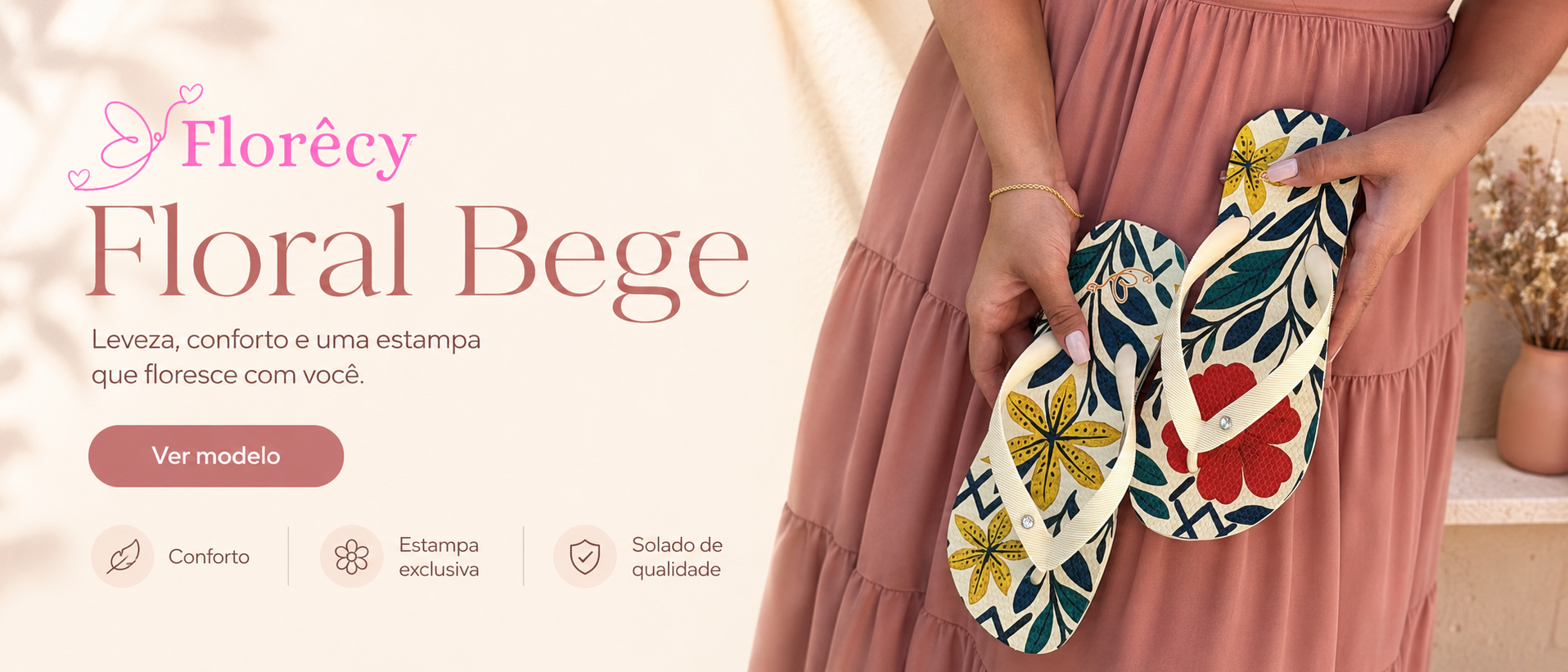 Coleção Floral Bege - Florêcy
